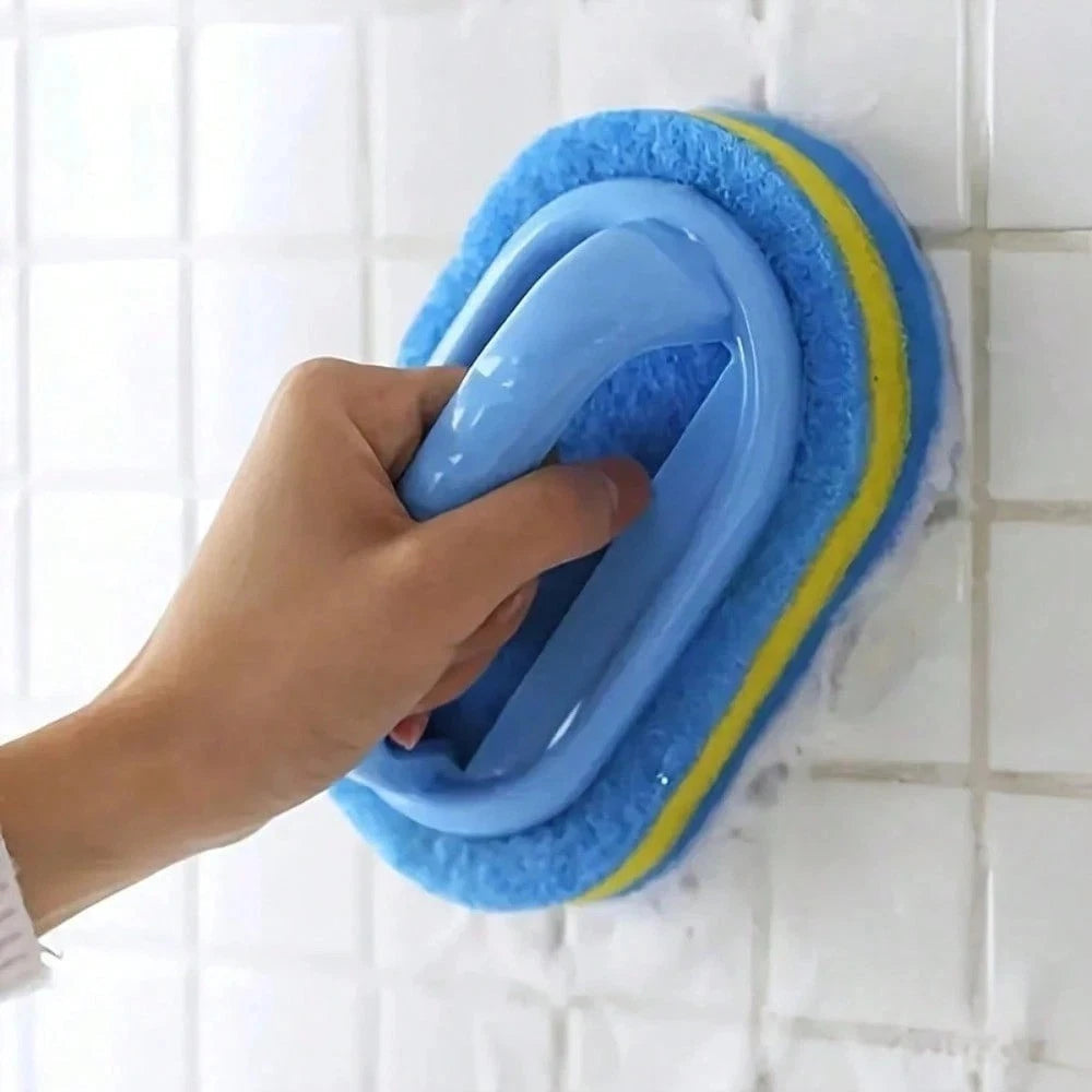 Multi-Purpose Cleaning Brush with Handle – Reusable Sponge for Kitchen, Bathroom