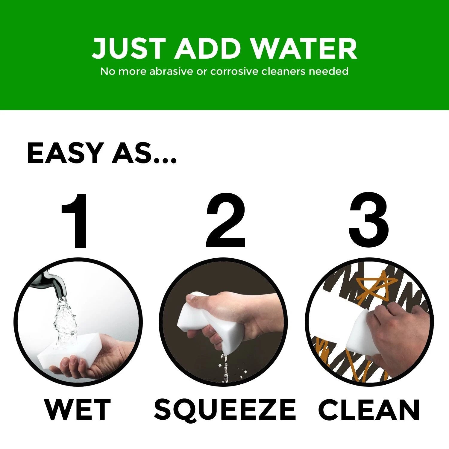 100 PCS Sponge Eraser BULK PACK Melamine Cleaning Foam 3/4" Thick Kitchen Bath