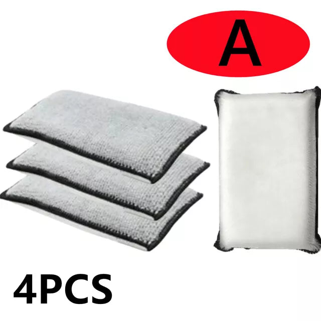4PCS Interior Car Wash Pad Absorbent Detail Bristle Clean Scrubbing Sponge