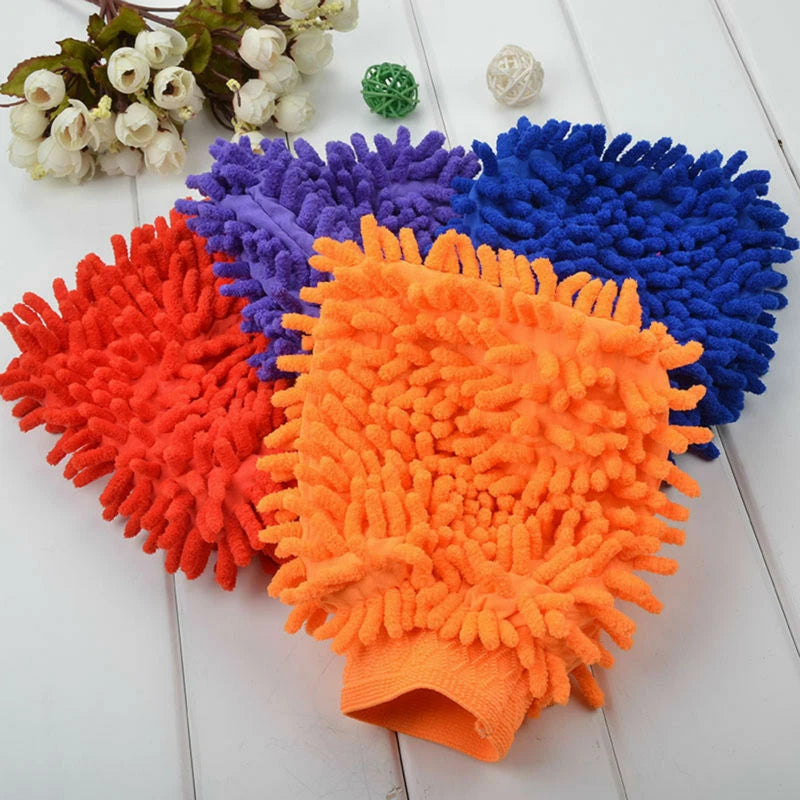 Car Cleaning Sponge Car Washing Glove Washing Glove Microfiber Hand Towel Cloth