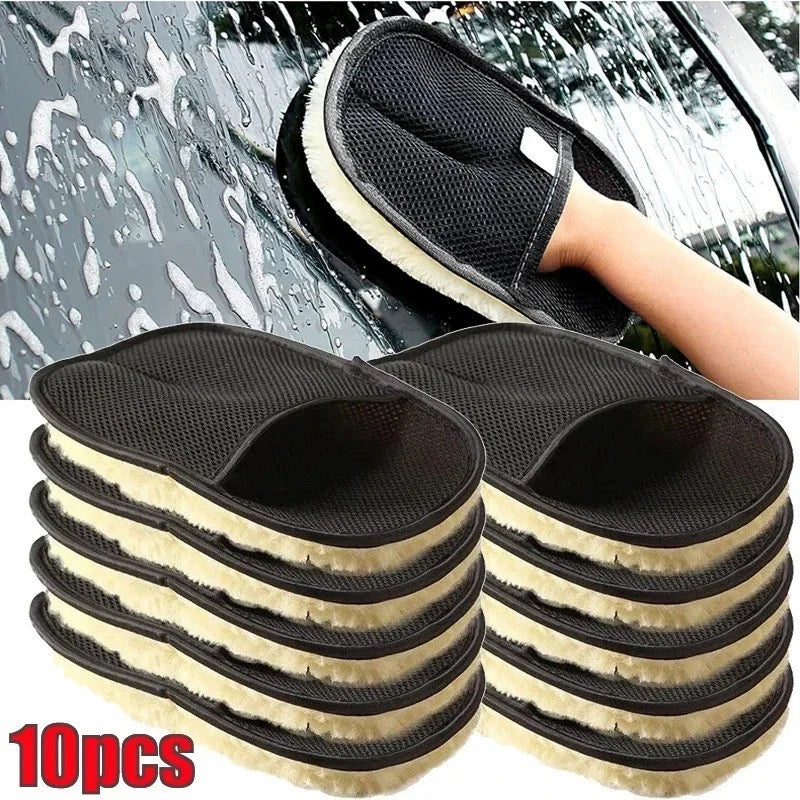 1/10pcs Car Cleaning Sponge Glove – Microfiber Wash Mitt for Car, Home & Kitchen