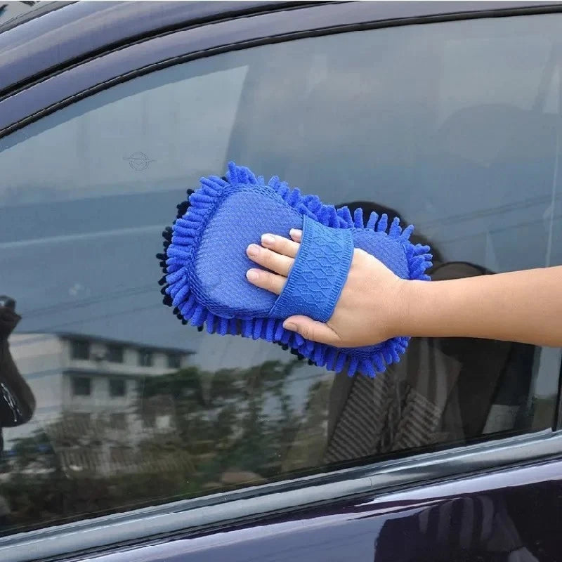 Microfiber Chenille Car Wash Sponge Auto Cleaning Brush Pad Towel Gloves Tool
