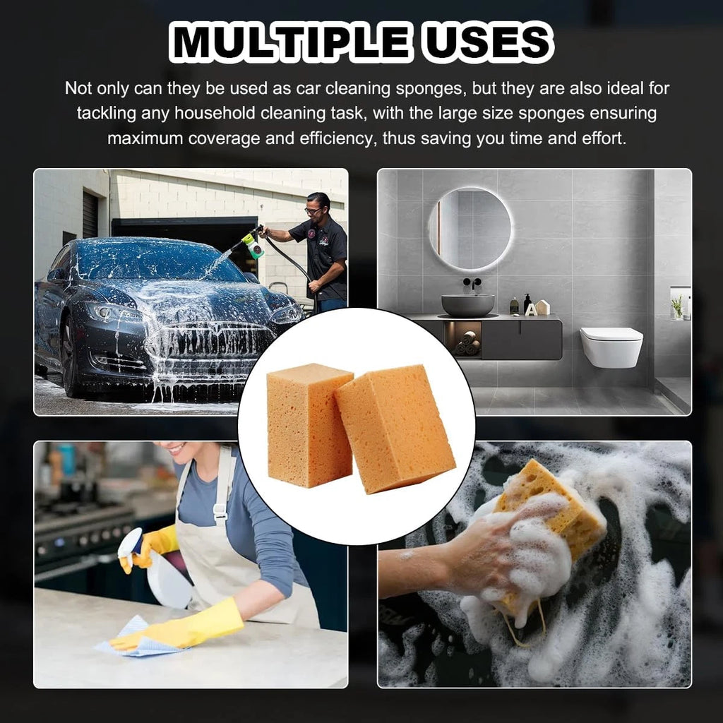 5PCS Car Wash Sponges, 8.5"×4.4"×3.5" Large Extra Soft Coral Non Scratch Sponge,