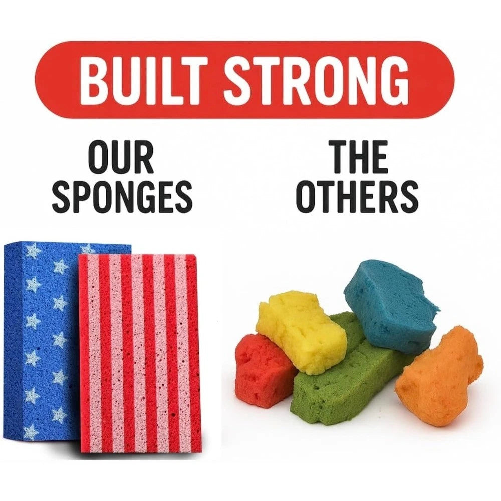Multi-Purpose Large Cleaning Sponges 2 Pack for Car Washing Tile Grout and All
