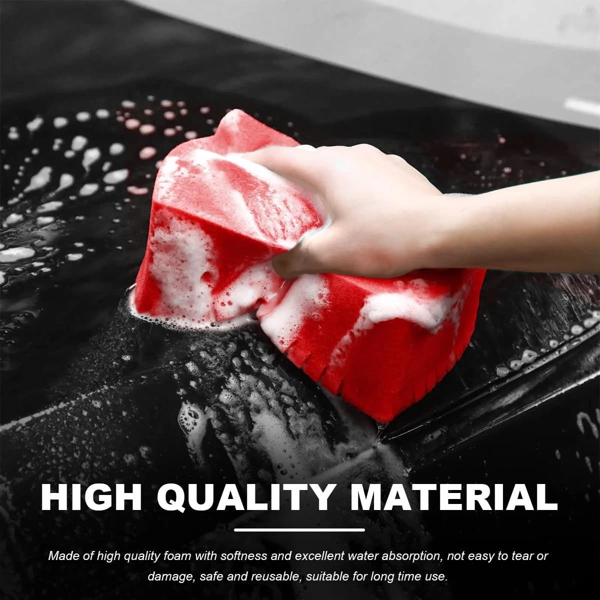 Car Wash Sponge, Large Scratch-Free Cross Cut Sponge for Soap and Rinseless W...