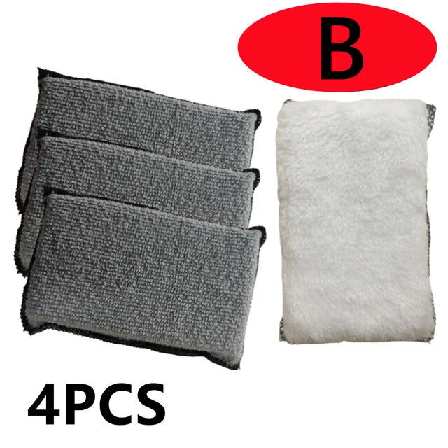 4PCS Interior Car Wash Pad Absorbent Detail Bristle Clean Scrubbing Sponge