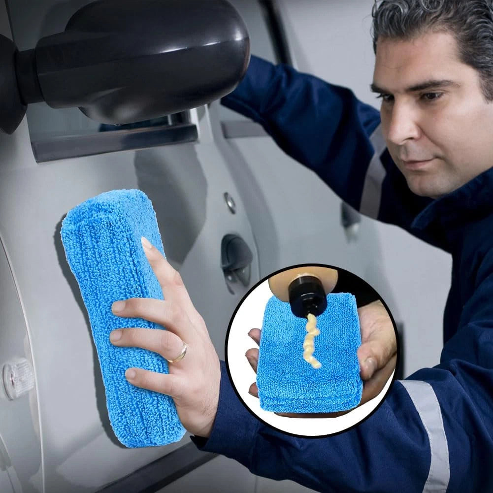 Microfiber Applicator Pads, Scratch-Free Car Wash Sponge for Cleaning, Premium W