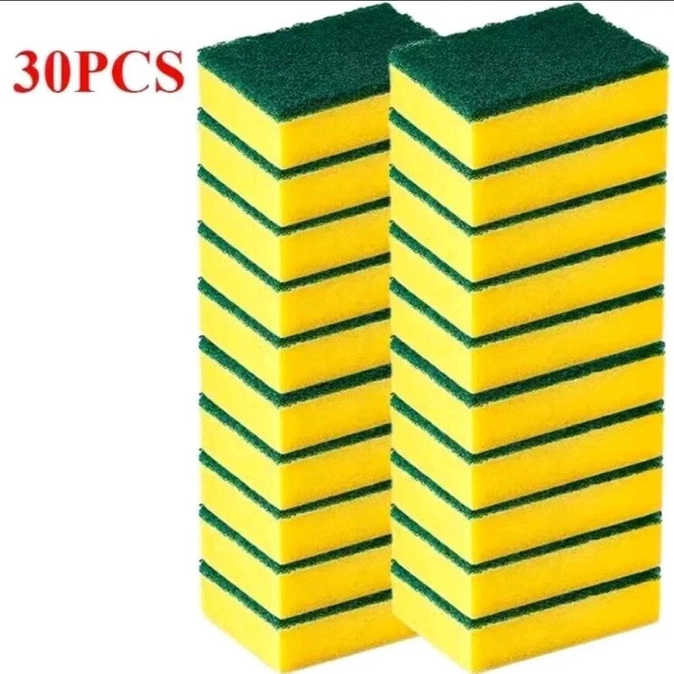 30 PCS Pack Heavy Duty Scrub Sponges Washing Dishes Cleaning Kitchen Dish Sponge
