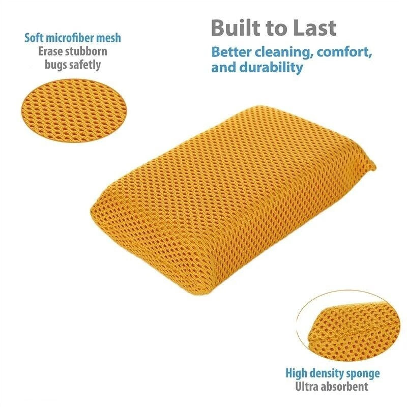 6 Pcs Ultra Soft Mesh Car Wash Sponge-Bug and Tar Remover for Cars Exterior