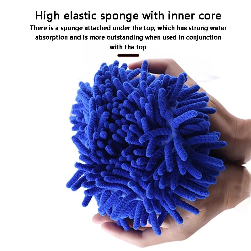 Microfiber Chenille Car Wash Sponge Auto Cleaning Brush Pad Towel Gloves Tool