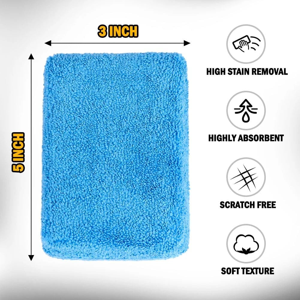Microfiber Applicator Pads, Scratch-Free Car Wash Sponge for Cleaning, Premium W