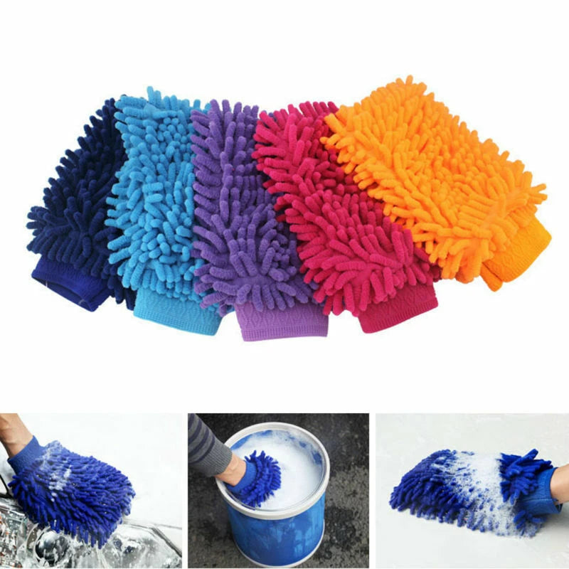 Car Cleaning Sponge Car Washing Glove Washing Glove Microfiber Hand Towel Cloth