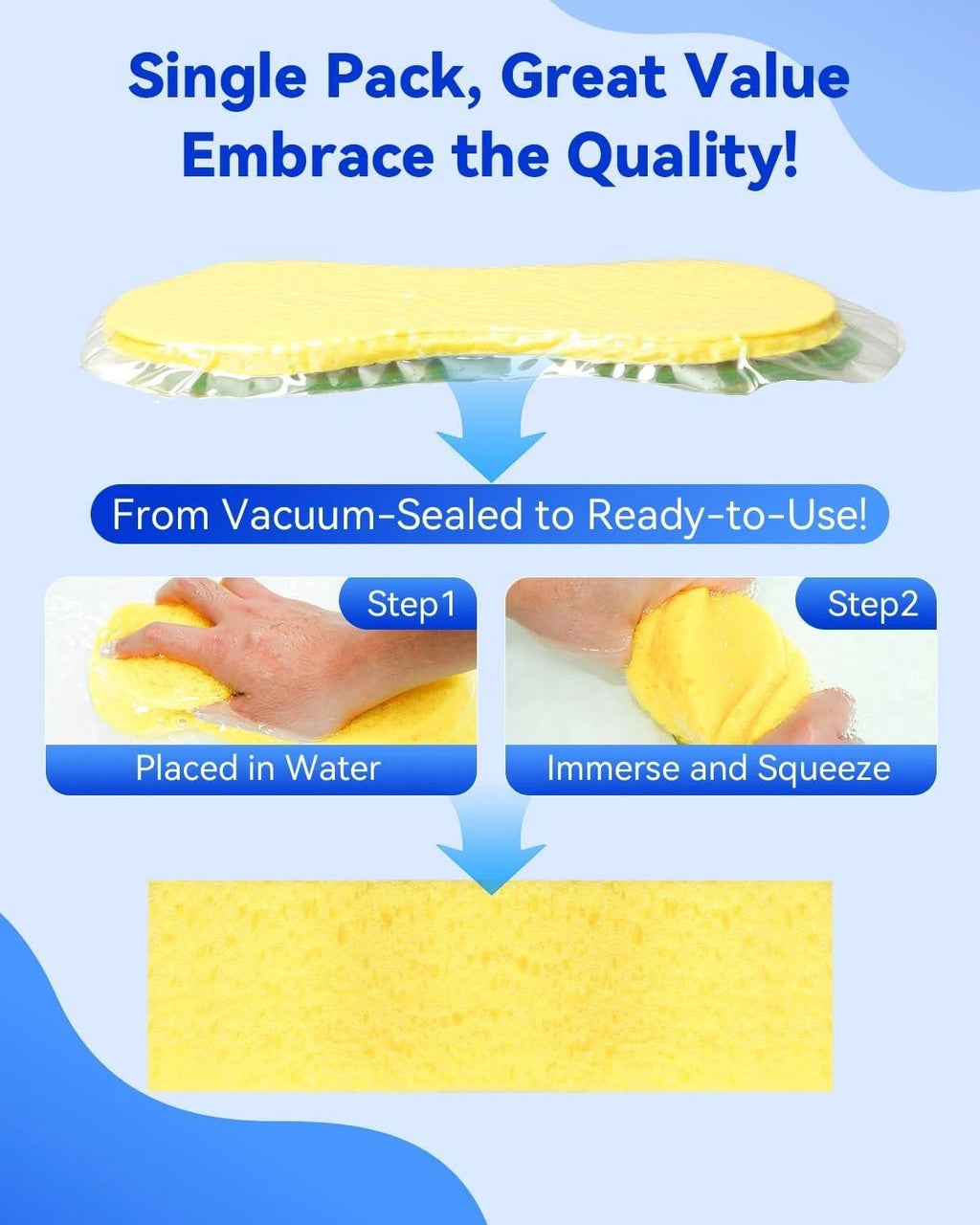 Car Wash Sponge, Car Cleaning Large Sponges, All Purpose Sponges for Cleaning, E